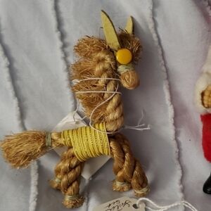 Straw Donkey Ornament